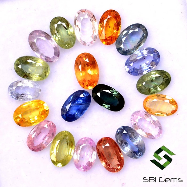 5 x 3 mm naturliga multi-safir ovala slipade 22 st lösa ädelstenar på 6,51 CTS bild 4
