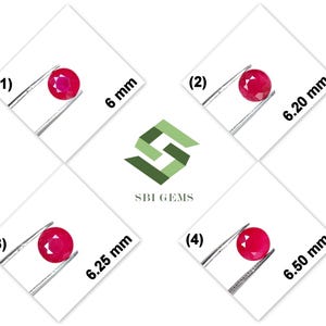 6-6.5 mm Natural Mozambique Ruby Round Cut 4 Sizes Loose Gemstone