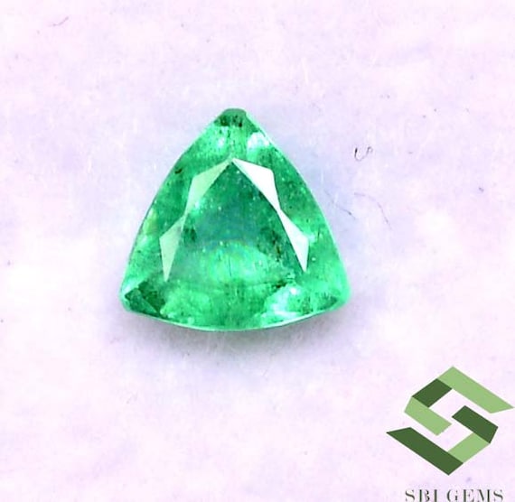 5.50 Ct Natural Beautiful Trillion Cut Colombian Emerald Loose Gemstone 