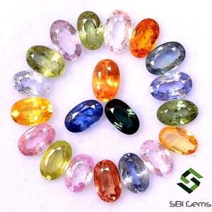 5 x 3 mm naturliga multi-safir ovala slipade 22 st lösa ädelstenar på 6,51 CTS bild 8