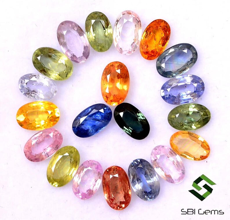5 x 3 mm naturliga multi-safir ovala slipade 22 st lösa ädelstenar på 6,51 CTS bild 8