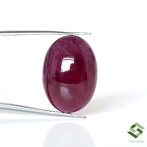 19x14mm To 24x18 mm IGI Certified Natural Ruby Oval Cabochon Loose Gemstone