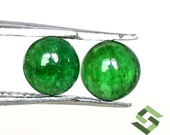 5-6 mm natuurlijke smaragd ronde cabochons: losse edelstenen, 4 paar