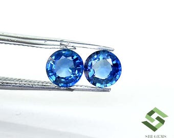 5.50 mm Certified Natural Blue Sapphire Round Cut 3 Quality Pairs Calibrated Loose Gemstones