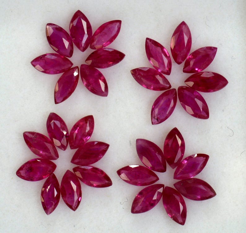 Natural Ruby Marquise Cut Calibrated 5x2.50 mm Lot 30 Pcs 4.74 CTS Loose Gemstone
