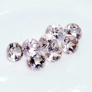 5 mm Natural Morganite Round Cut Lot 05 Pcs Calibrated Faceted Loose Gemstones
