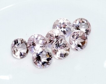 5 mm Natural Morganite Round Cut Lot 05 Pcs Calibrated Faceted Loose Gemstones