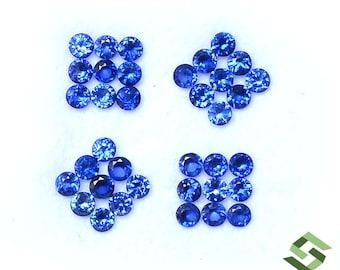 2.5mm Natural Blue Sapphire Round Cut 36 Pcs Loose Gemstones: 2.32 Cts