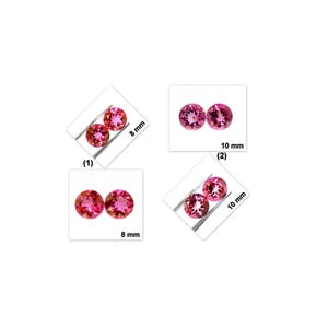 8 mm, 10 mm Topazio rosa naturale taglio rotondo 2 coppie di pietre preziose sciolte calibrate