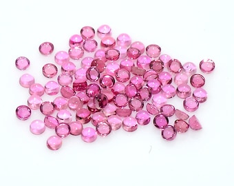 2mm, 2.50mm Pink Tourmaline Round Cabochon Lot: 20 Pcs Loose Gemstones