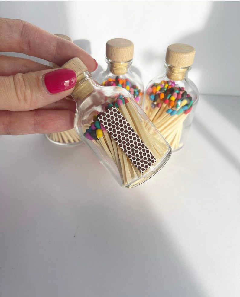 Luxury Bottle of Rainbow Mix Safety Matches Coloured Matches Etsy UK