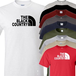 Camiseta de campo negra con diseño novedoso del condado