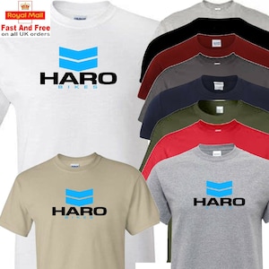 Haro T Shirt Bmx bike retro design blue logo