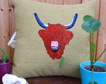 Handgemaakte Highland Coo Kussens