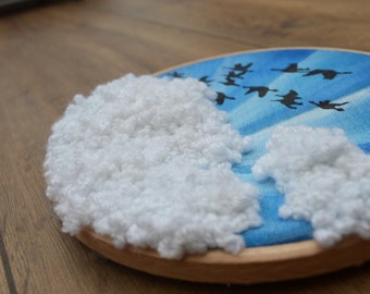 Fluffy cloud embroidery hoop