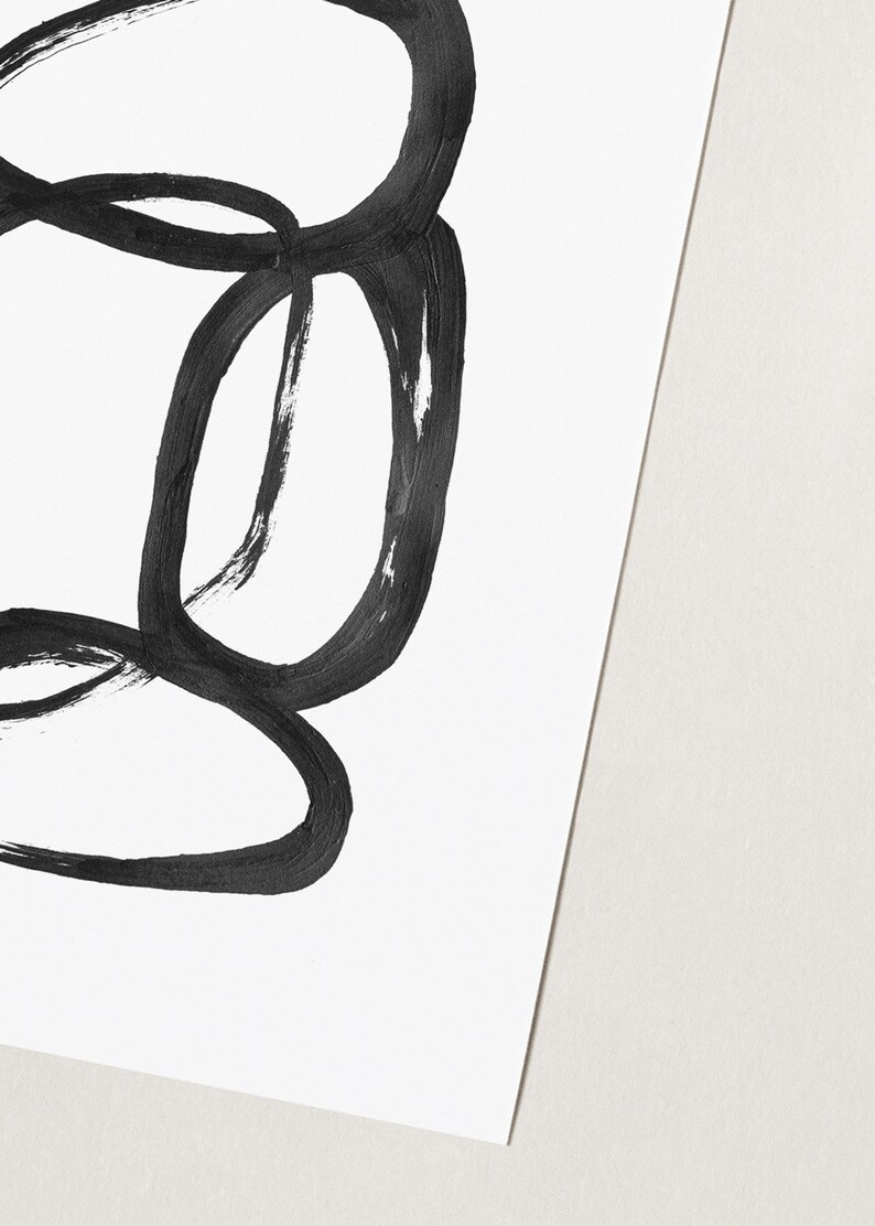 Black and White Brush Stroke Art Black and White Art Prints Etsy