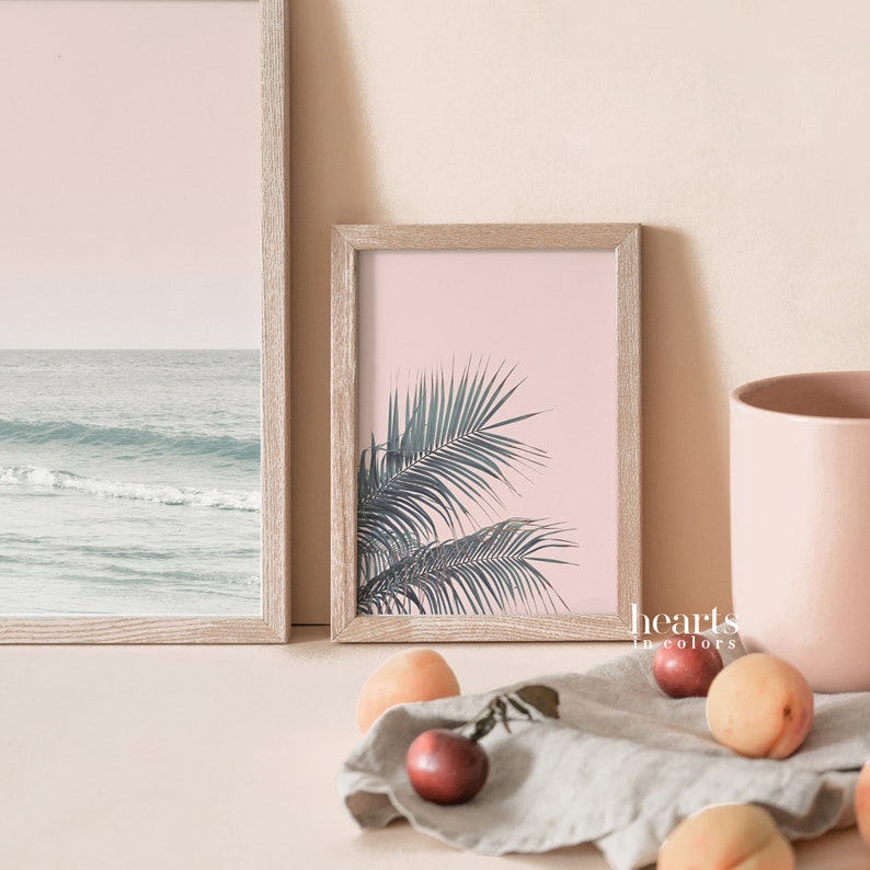 Print Set Pastel Wall Art Pink Wall Art Beach Wall Art Set Etsy