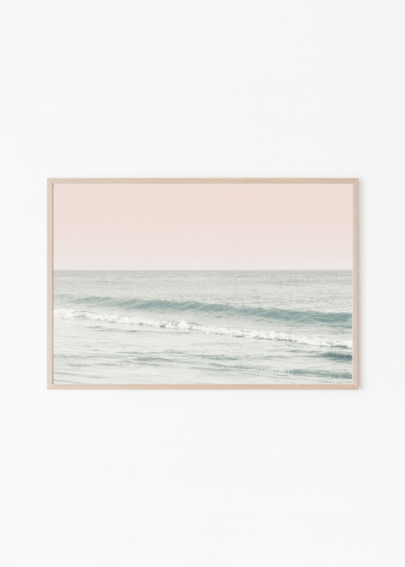 Beach Wall Art Pink Wall Art Beach Photography Beach Print Etsy