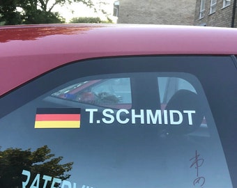 2x drapeau allemand rallye étiquette nom prénom McRae Leob voiture autocollant vinyle décalcomanie Ford