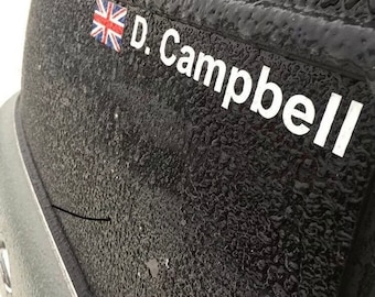Custom Driver Name Stickers Race Car Motorsport Rally Track Union Jack Flag x2