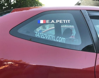 2x drapeau français rallye étiquette nom prénom McRae Leob voiture autocollant vinyle décalcomanie Ford