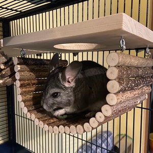 Wooden Hammock Ledge For Chinchilla / Pet Rat Cage Accessories image 1