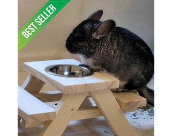 Chinchilla Picnic Table / Pet Rat Cage Accessory / Critter Feeding Station