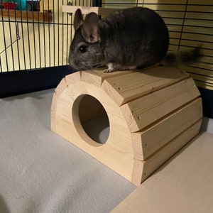Wooden Chinchilla Hut / Cage Accessories For Small Pet / Guinea Pig House