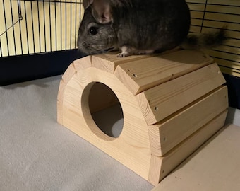 Wooden Chinchilla Hut / Cage Accessories For Small Pet / Guinea Pig House