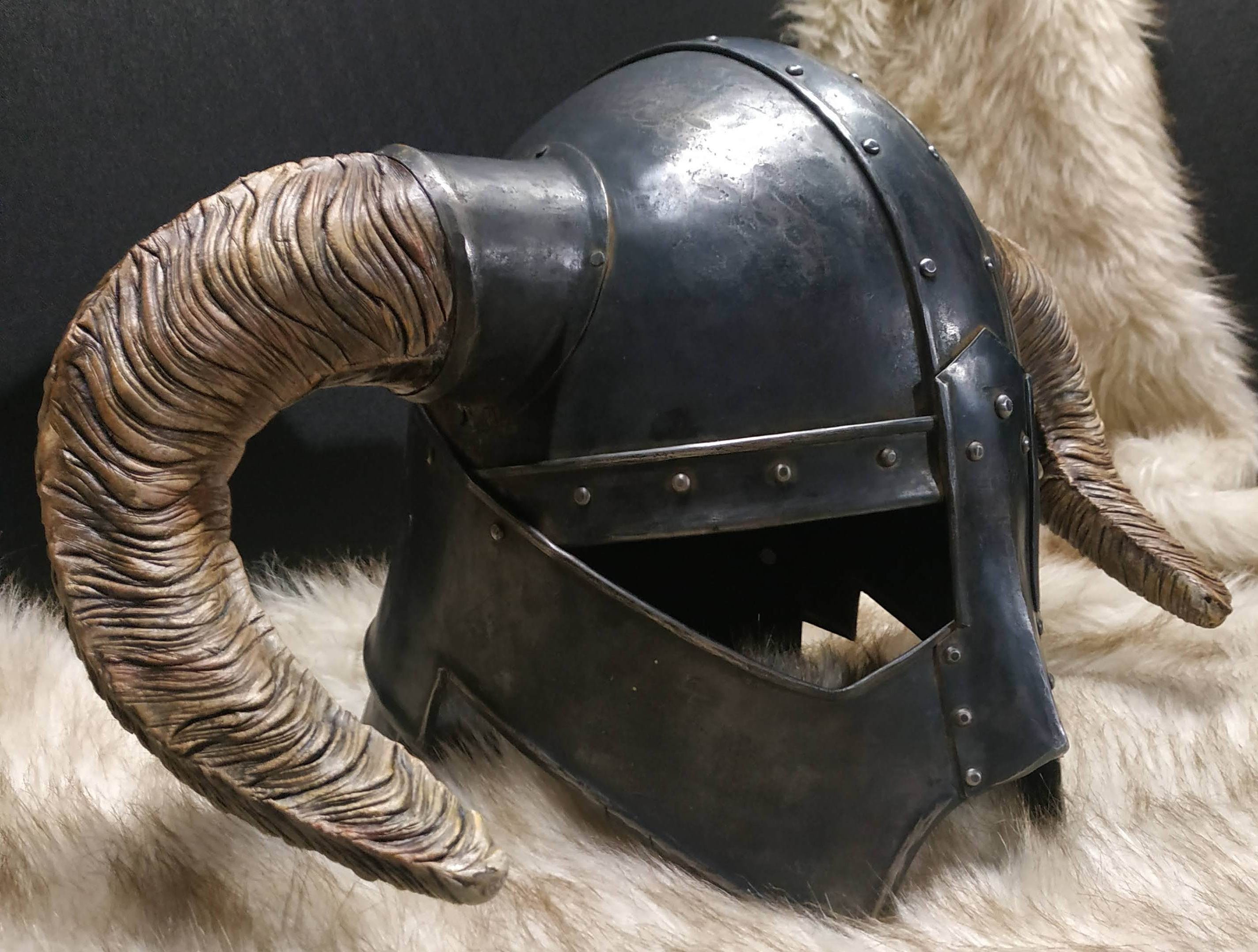 Skyrim helmet custom Steel helmet viking helmet helmet Etsy