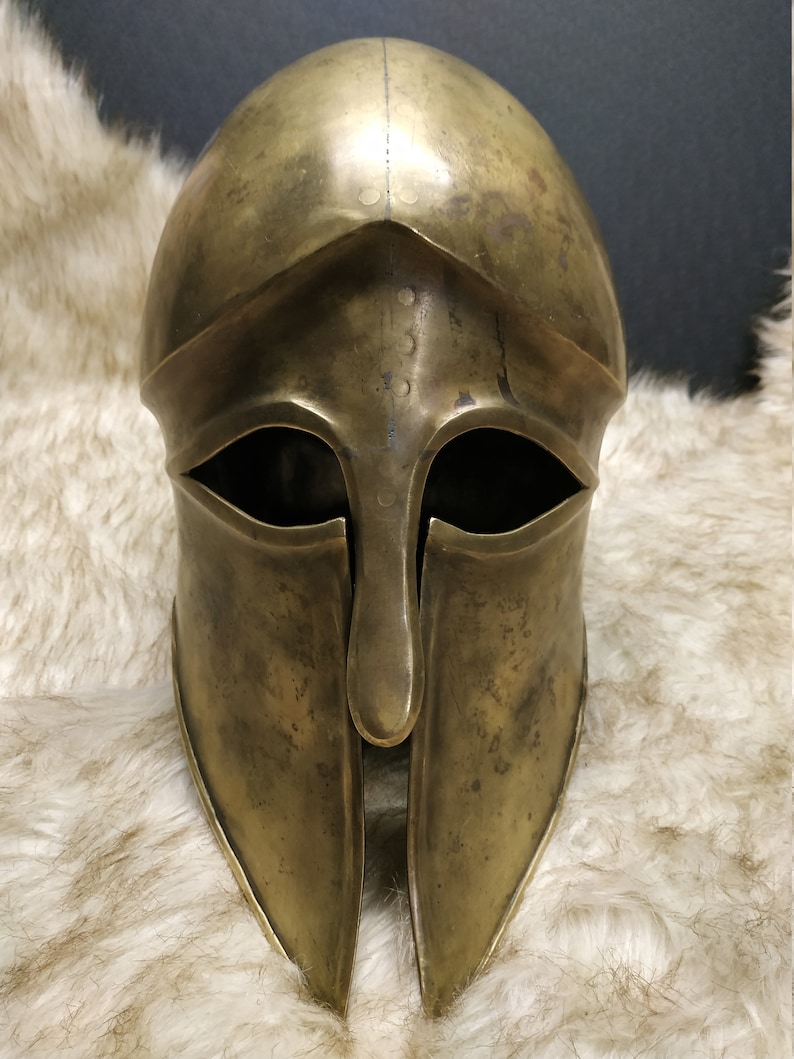 Ancient Greek brass helmet helmet of king Leonid king of Etsy