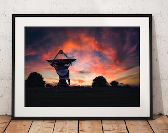 Chilbolton Observatory Sunset Print: Hampshire Landscape (Digital Print)
