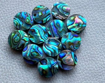 10 cabochons van abaloneschelpen: 12 mm rond, boho-sieraden maken