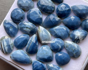 Peruvian Blue Opal Cabochon, Blue Opal Gemstone, Rose cut Blue Opal  Cabochons Gemstones supplier