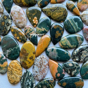 Piedra preciosa de jaspe del océano natural - piedra preciosa de chakra - piedra de fabricación de joyas- cristal de jaspe del océano al por mayor de lote-jaspe para hacer joyas