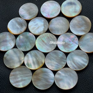 Natural Mother of Pearl Cabochon: Round Gemstone (30mm)