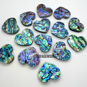 Abalone shell heart shape cabochon for making jewelry