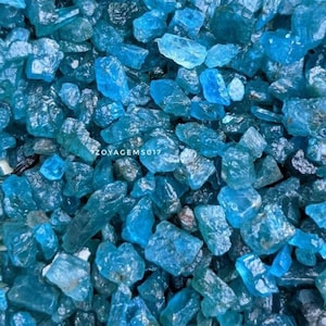 Raw Neon Apatite Jewelry: Rough Paraiba Gemstone (10x20mm)