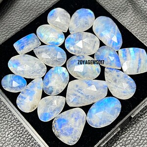 10pcs pack of rainbow moonstone rosecut cabochon-rainbow moonstone rosecut jewelry-rosecut moonstone jewelry for mother,s day sale image 3