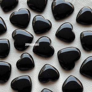 Black Obsidian Heart Cabochon: AAA Grade Gemstone (20-40mm)