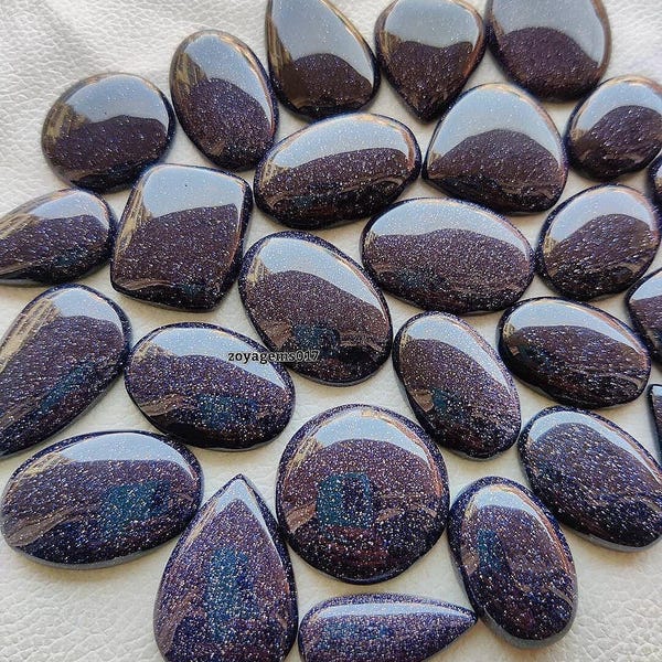 Lote de cabujones de piedra dorada azul: Piedras de calidad AAA para la fabricación de joyas (20-40 mm)