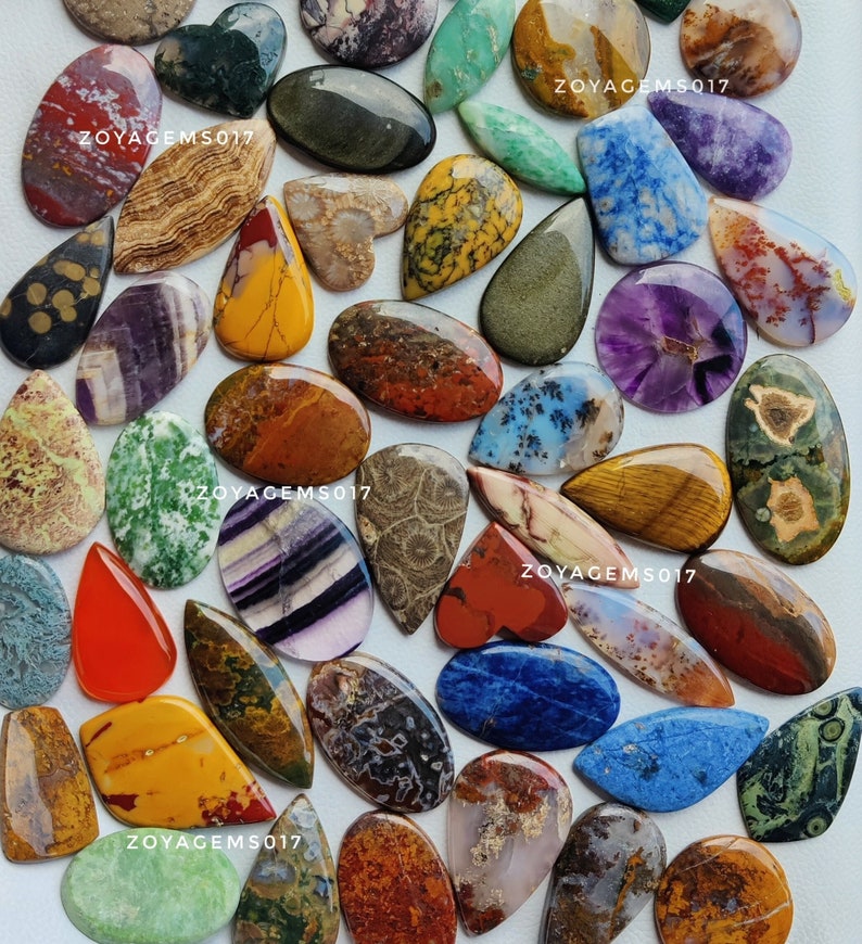 100types of Variation Mix stone cabochon Mix stone For learner-mix gemstones-mix top quality stone for making jewelry image 1