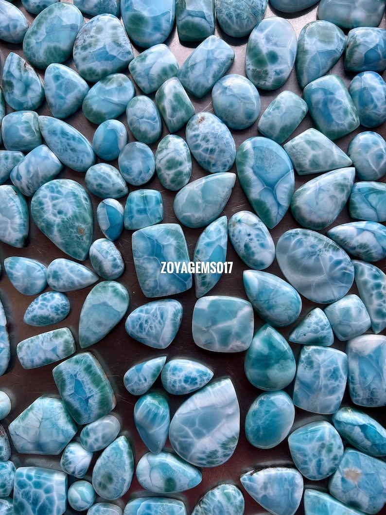 Natural Dominican Larimar Cabochon: AAA Grade Gemstone (10x40mm) - Etsy