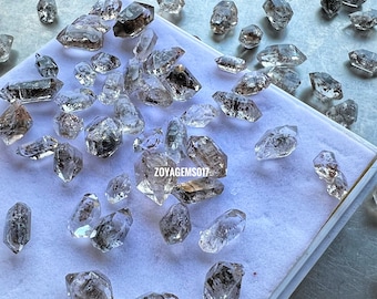 Diamante Herkimer natural, pedra bruta de quartzo diamante Herkimer para fabricação de joias, etc., tamanho de 6 mm a 25 mm, lote a preço de atacado.
