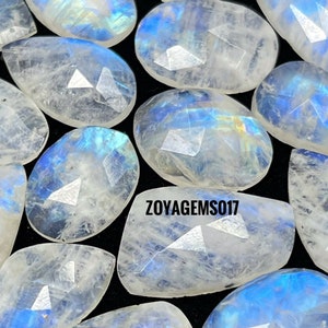 10pcs pack of rainbow moonstone rosecut cabochon-rainbow moonstone rosecut jewelry-rosecut moonstone jewelry for mother,s day sale image 2