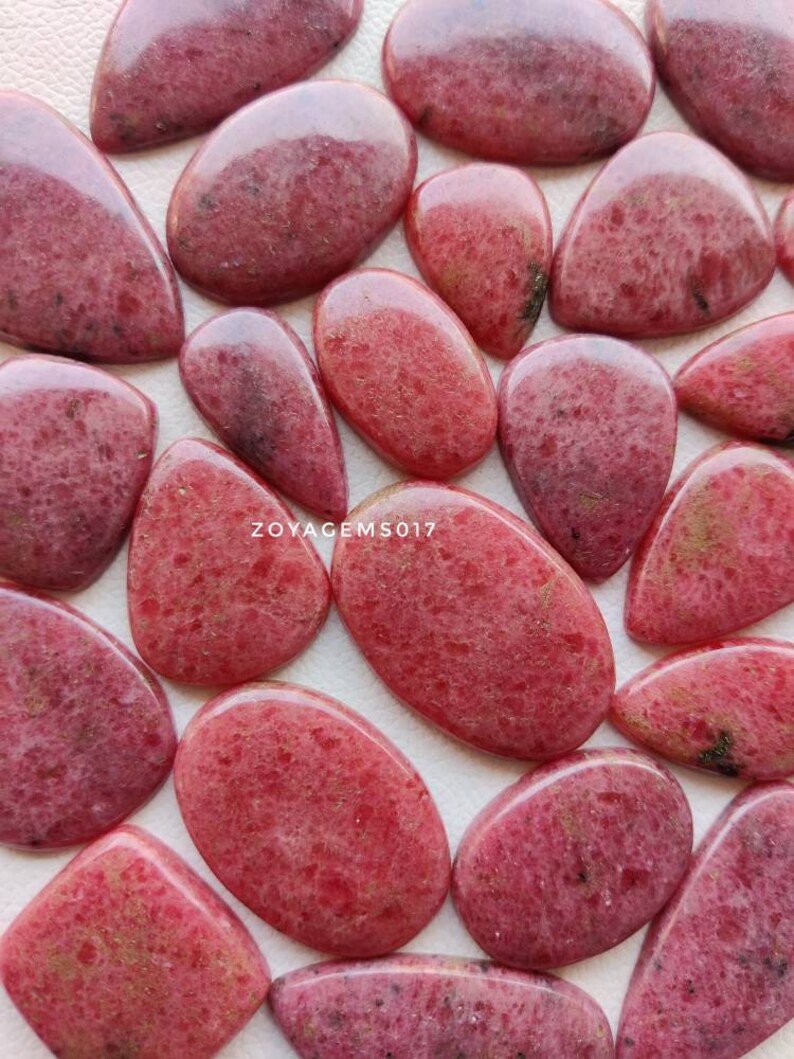 AAA Pink Rhodonite Cabochon Lot: Natural Loose Gemstones, Jewelry ...