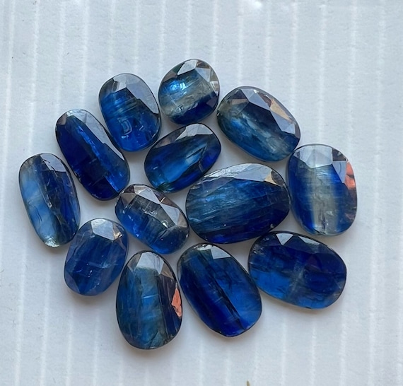 10pcs pack of Loose blue Kyanite rosecut cabochon for making jewelry