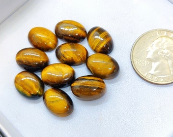 10 Pcs Lot of Amazing Tiger eye Cabochon . Amazing Wholesale lot of Tiger Eye . Tiger Eye Cabochon for Jewelry Making