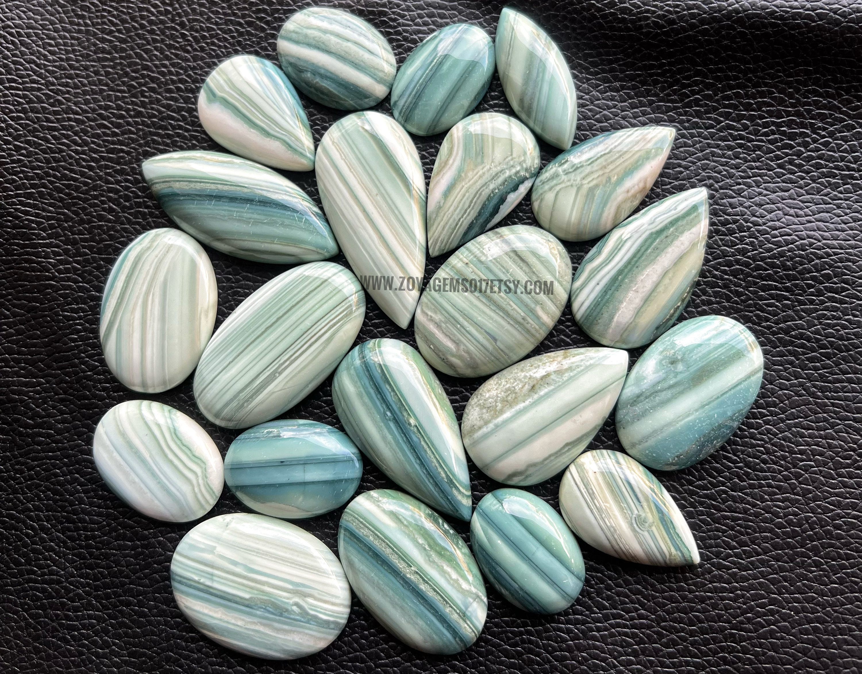 Natural Saturn Chalcedony Cabochon Lot: Jewelry Making Supplies