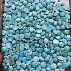 Natural Larimar Oval Cabochon: Dominican AAA Gemstone (10x8x4mm to 30x15x6mm)